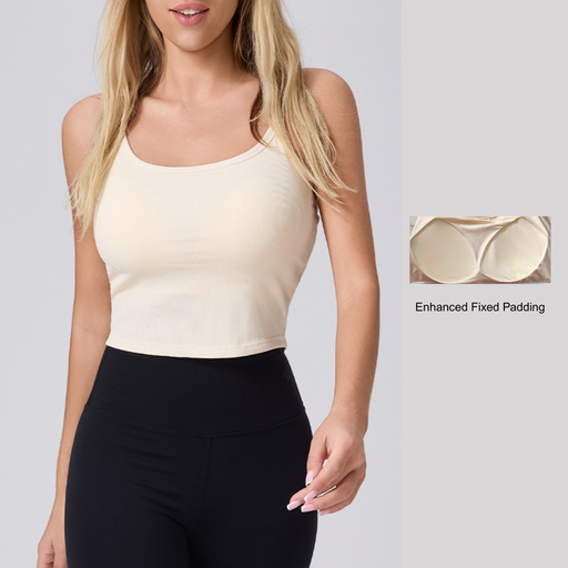 Aura Ribbed Top with Built In Fixed Padding