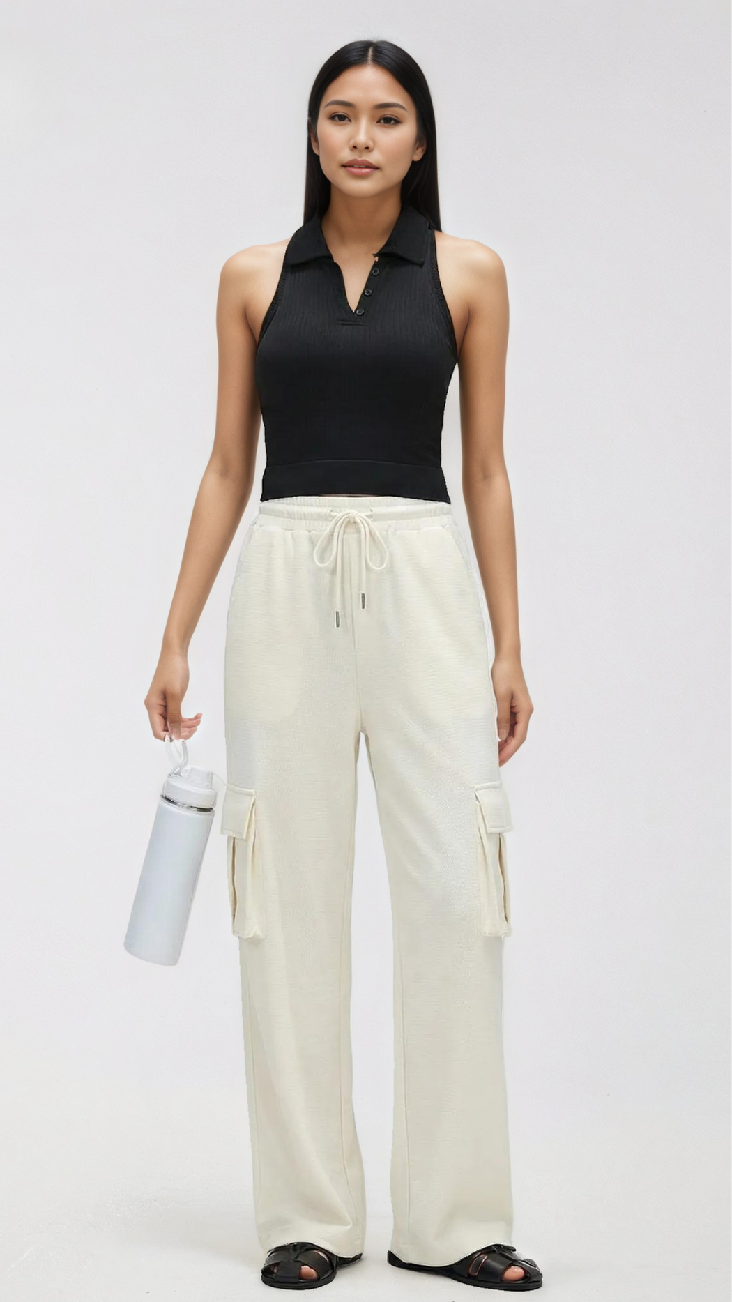Serein Sleeveless Polo Top
