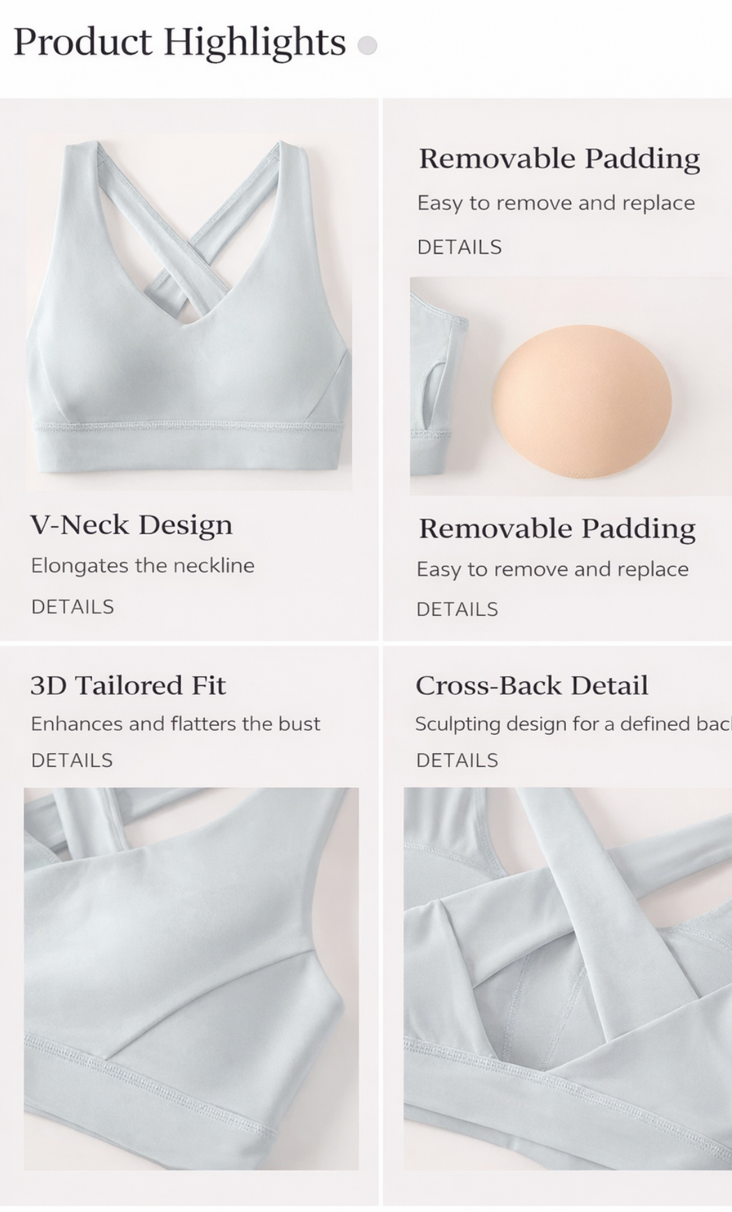 AireLuxe Sculpt Cross-Back Sports Bra