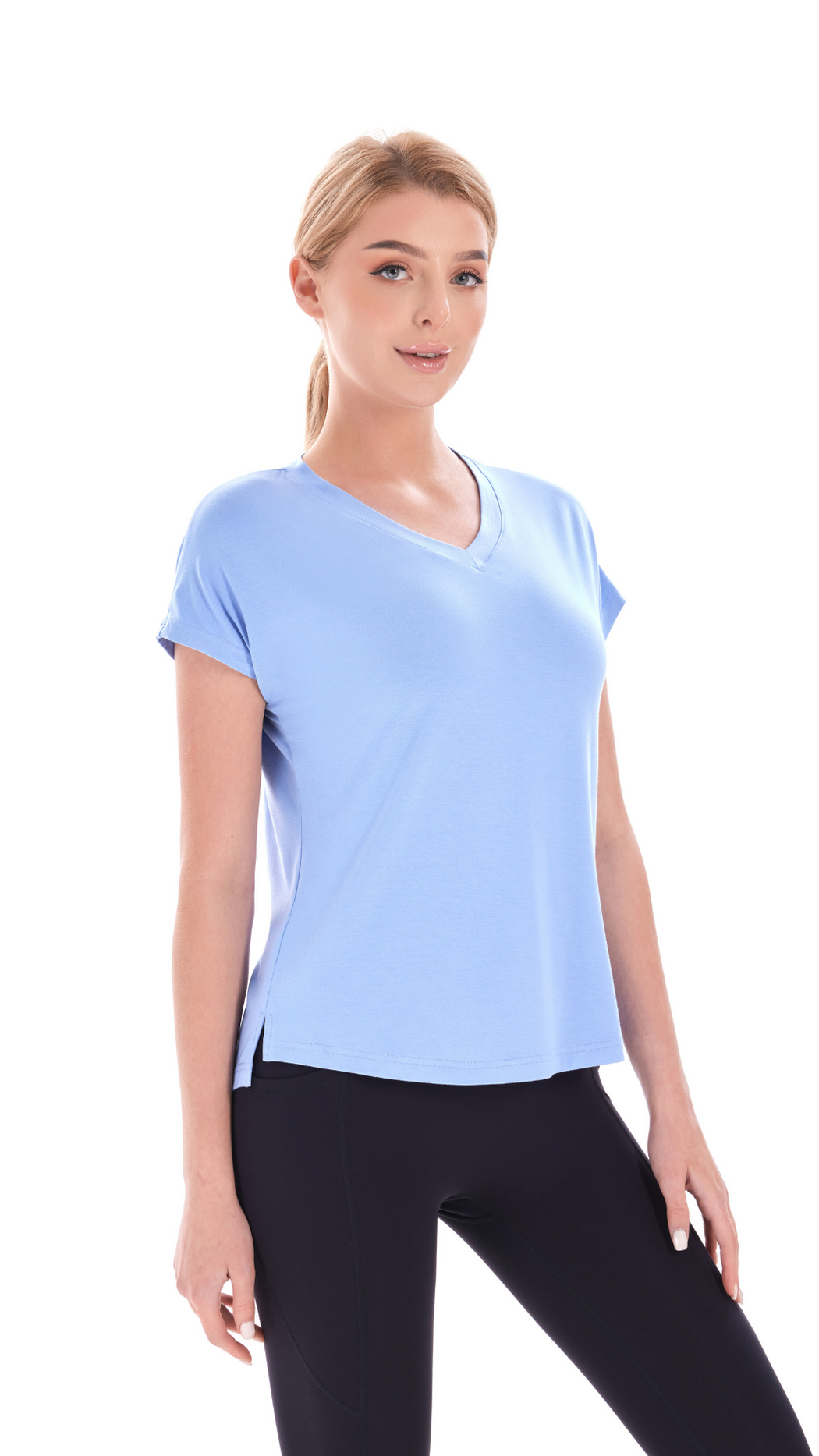 Serene Sky Bamboo V-Neck Tee