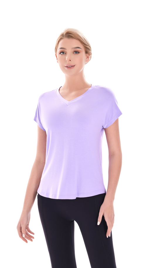 Lilac Breeze Bamboo V-Neck Tee