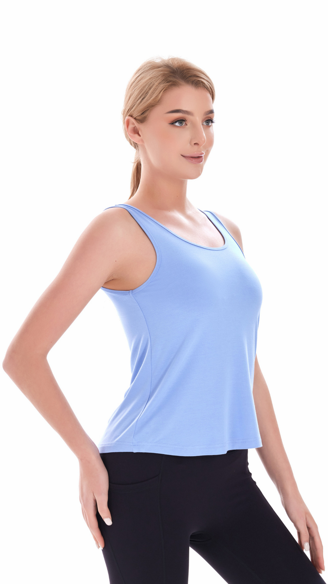 Azure Breeze Bamboo Sleeveless Active Tee