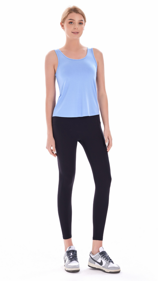 Azure Breeze Bamboo Sleeveless Active Tee