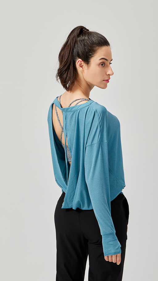 YOF Women's Long Sleeve Back Opening Tank Top.