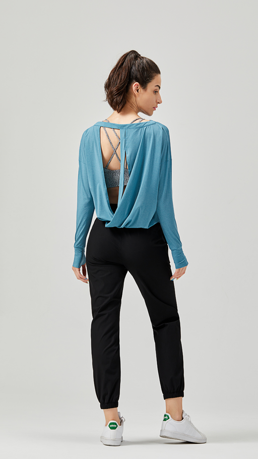 YOF Women's Long Sleeve Back Opening Tank Top.