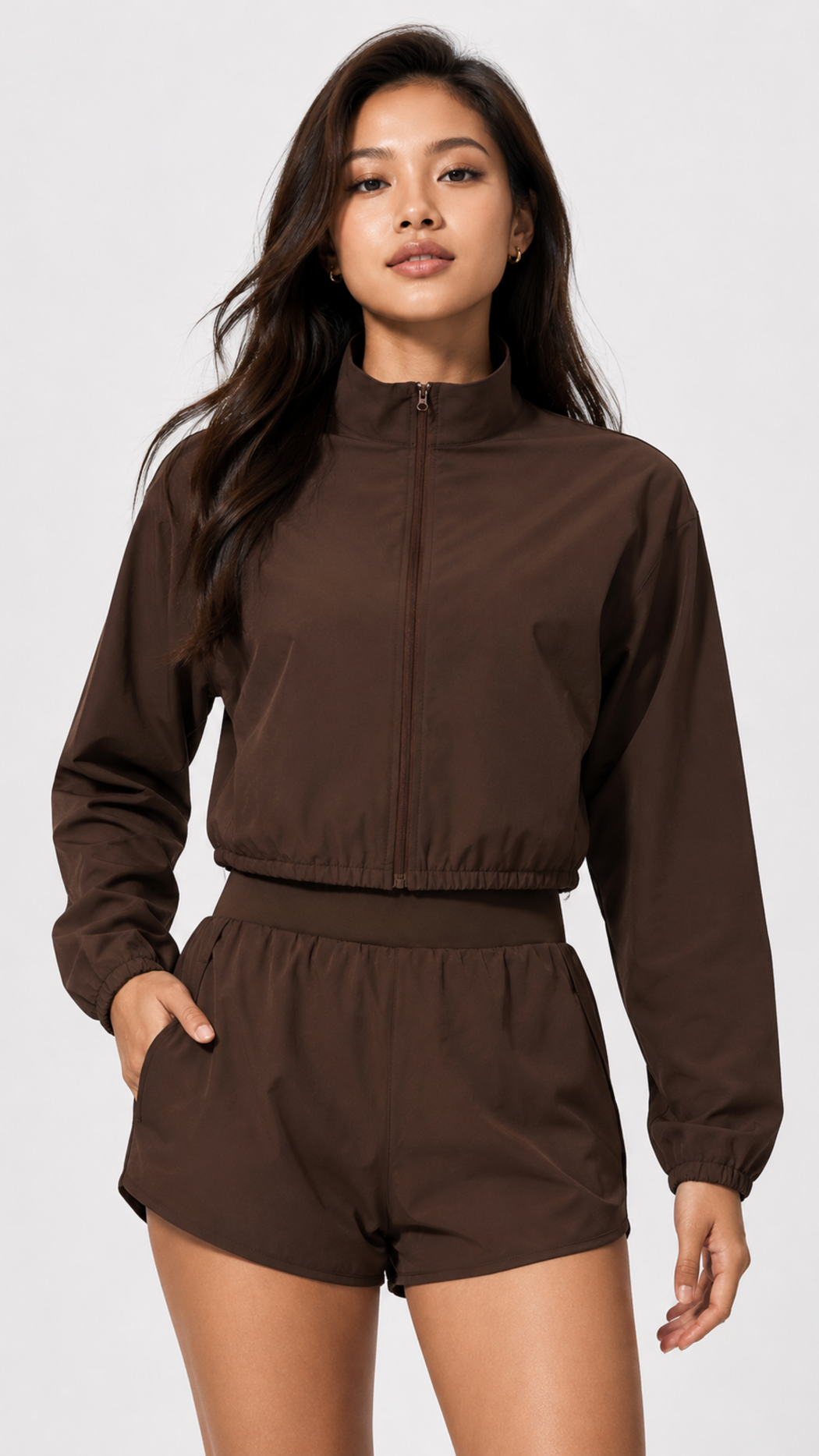 Quick-drying zipper windproof stand-up collar jacket