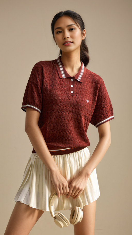 Retro Jacquard Polo – Court Edition