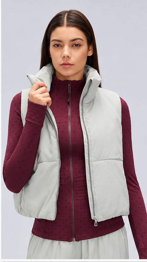 Avelis Everyday Padded Vest – High-Neck Zip-Up Sleeveless Jacket