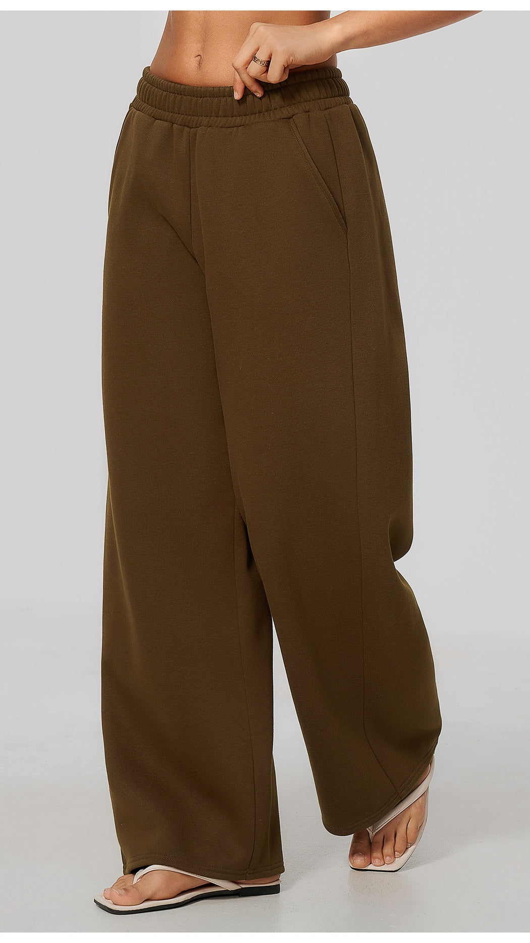 The Cloud-Line Brushed Cotton-Blend Cropped Zip Jacket & Wide-Leg Pants Set