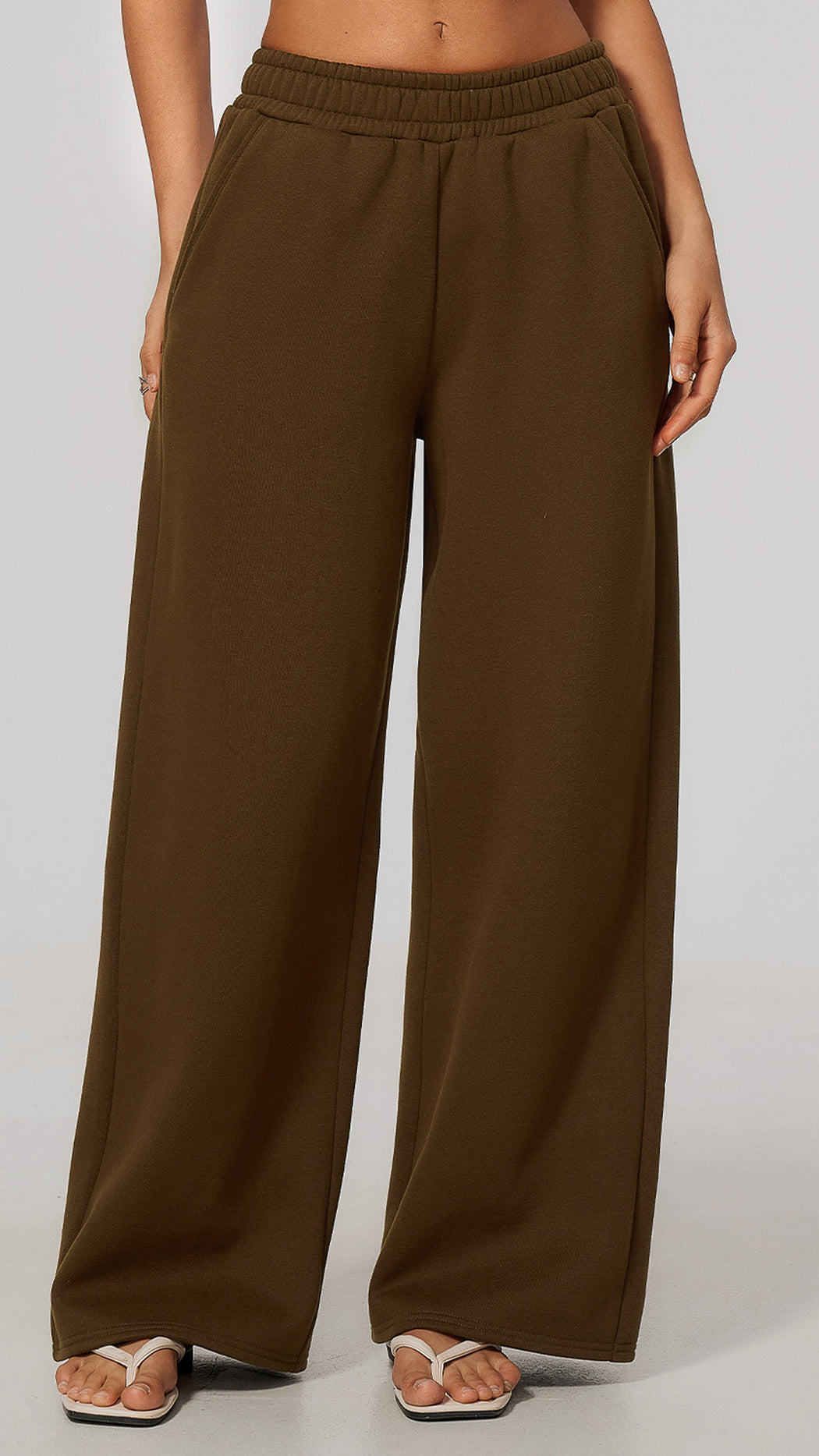 The Cloud-Line Brushed Cotton-Blend Cropped Zip Jacket & Wide-Leg Pants Set