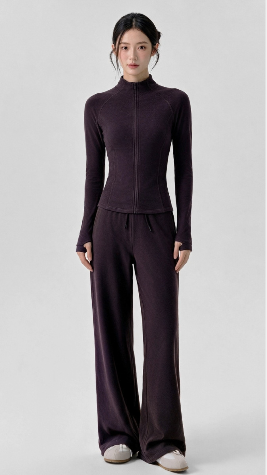Plum Soft-Fleece Contour Jacket