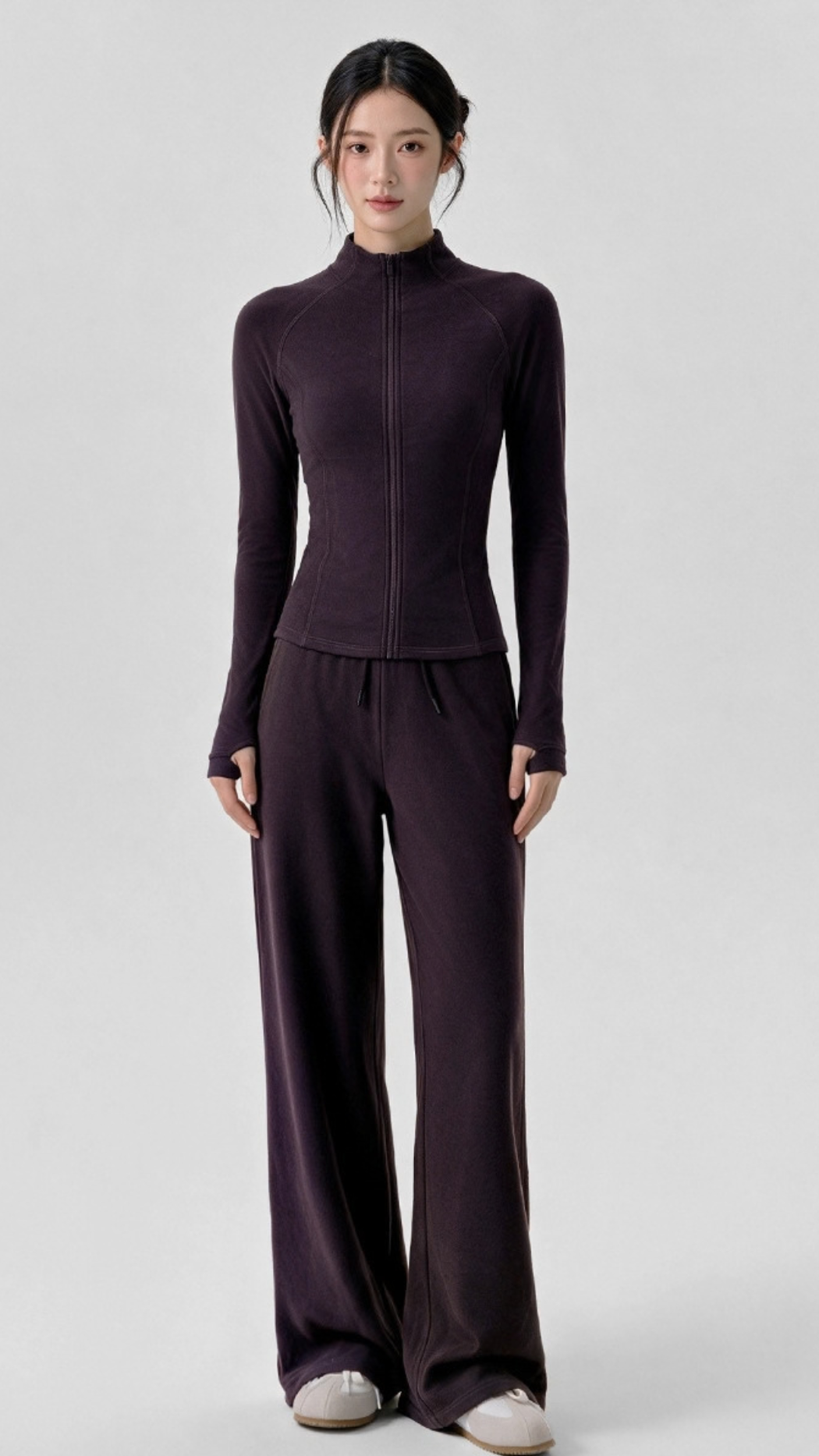 Plum Soft-Fleece Contour Jacket