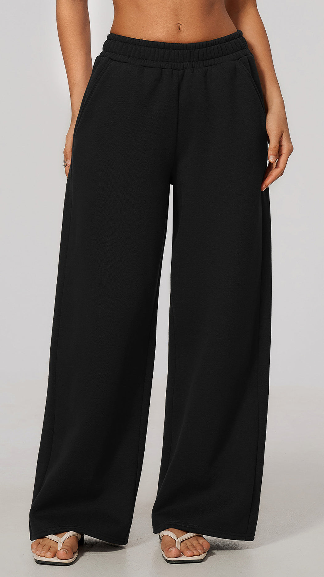 The Cloud-Line Brushed Cotton-Blend Cropped Zip Jacket & Wide-Leg Pants Set