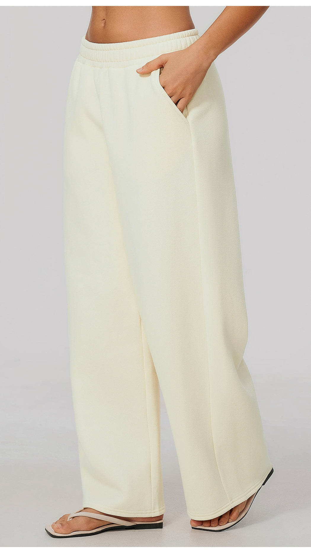 The Cloud-Line Brushed Cotton-Blend Cropped Zip Jacket & Wide-Leg Pants Set