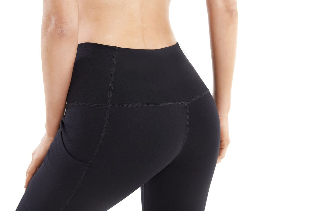 High Waisted Bamboo Legging with Side Pockets and Contour Seaming | YOF Athletica