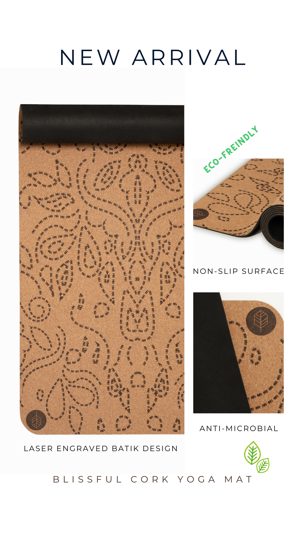 Blissful Cork Yoga Mat with Natural Rubber