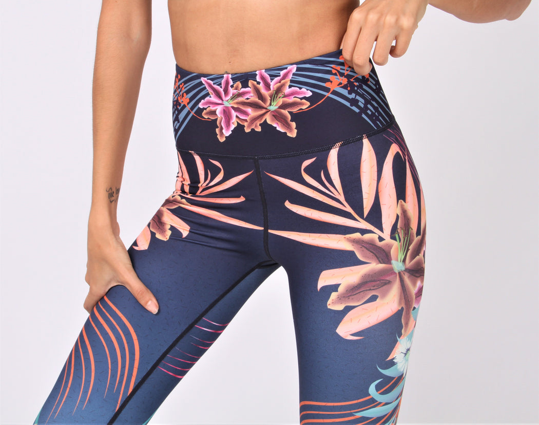 Sukha Tropical Floral Print High Waist Support Legging | YOF Athletica
