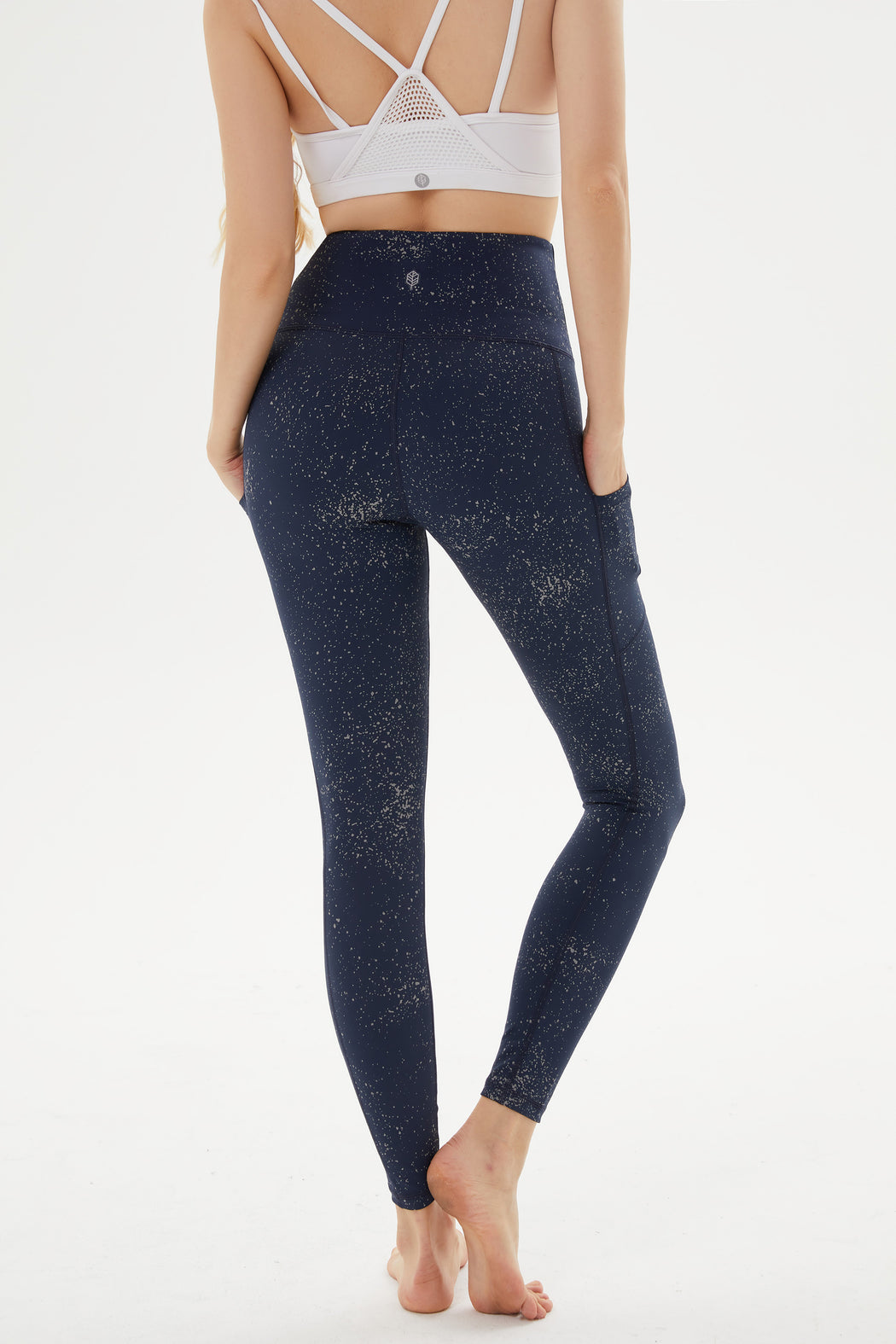 High Waist L.O.V.E Glitter Active Leggings Navy (New)